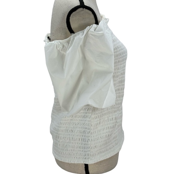 INC Short Puff Sleeve Off Shoulder Smocked Bodice Blouse - Washed White - PXL - Picture 2 of 8